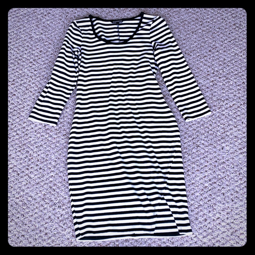 Express, B&W Striped Dress, S